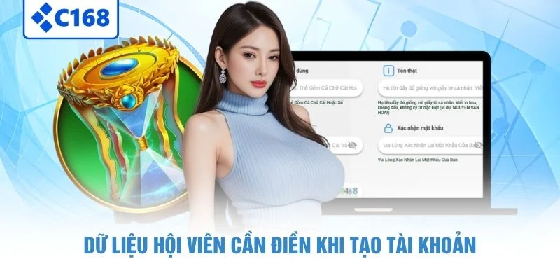 Dữ liệu hội viên cần điền khi tạo tài khoản